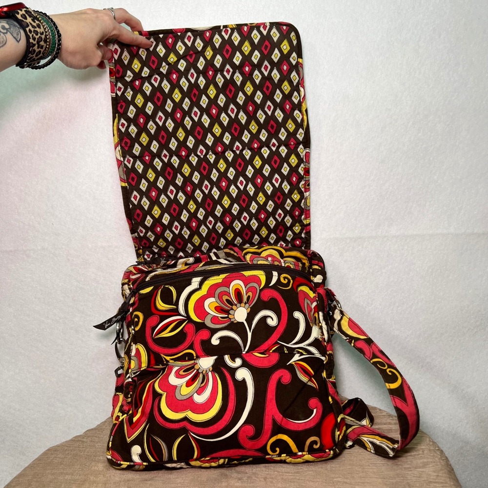 Vera Bradley Puccini Crossbody Messenger Bag retired pattern Boho Whimsigoth - Picture 4 of 11
